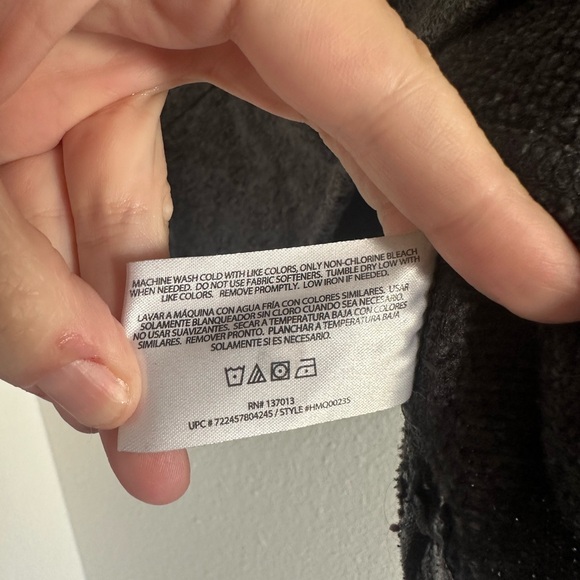 Woolrich Men's Charcoal Quarter Zip Sweater with Blue Trim - Picture 3 of 5